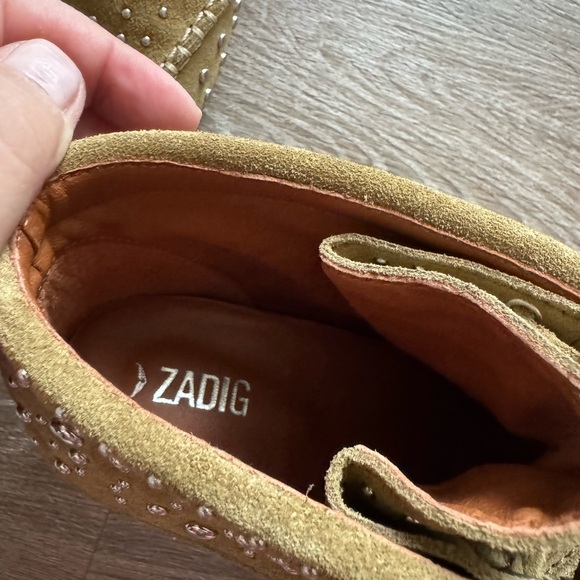 ZADIG & VOLTAIRE Santa Fe Suede Ankle Boots w/ Studs - Picture 7 of 7